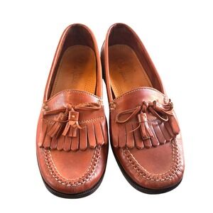 Cole‎ Haan Mens Brown Leather Tassel Loafer Shoes Size 10 M C01063